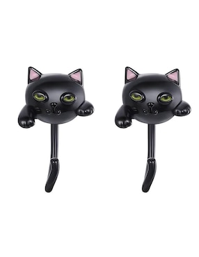 Aretes Cortos De Gato Miow Kiki De Plata P.925