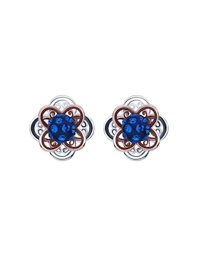 Aretes Cortos De Flor Ocean Heart Fashion Cristal