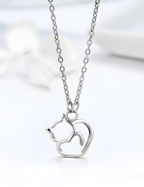 Collar con dije de gato Miow Kiki de plata P 925