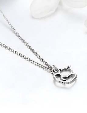 Collar con dije de gato Miow Kiki de plata P 925
