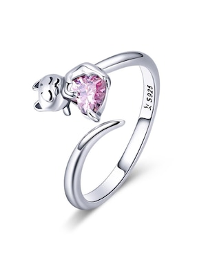 Anillo de gato Miow Kiki Collection P 925 de plata zirconia brillante