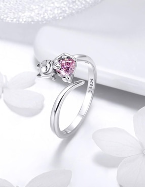Anillo de gato Miow Kiki Collection P 925 de plata zirconia brillante