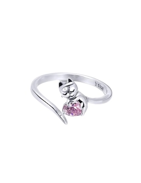 Anillo de gato Miow Kiki Collection P 925 de plata zirconia brillante