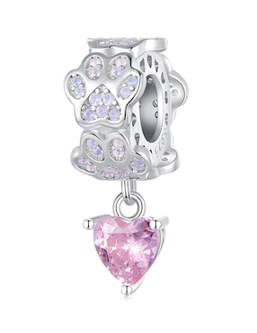 Charm De Huella Miow Kiki Collection De Plata P925 Zirconia