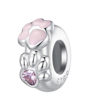 Charm De Huella Miow Kiki Collection De Plata P925 Zirconia