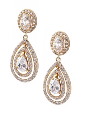 Aretes de gota Zvezda con acabado baño de oro