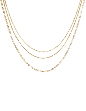 Collar de eslabones Zvezda Triple de baño de oro 18 K