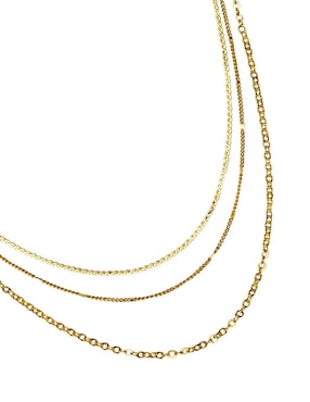 Collar de eslabones Zvezda Triple de baño de oro 18 K