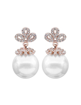 Aretes Cortos De Esfera Ocean Heart Elegant Cristal