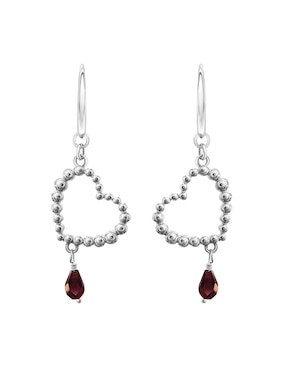 Aretes Largos De Corazón Anamora Por Tanya Moss Burbujas De Plata P 925