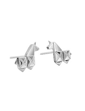Broqueles de unicornio Anamora Por Tanya Moss Origami de plata P 925 con acabado brillante