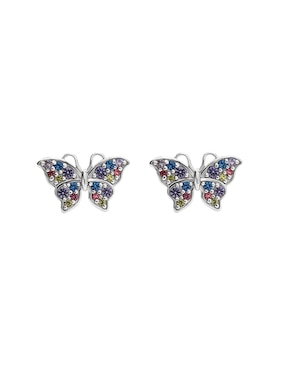 Broqueles de mariposa Anamora Por Tanya Moss Esenciales con acabado brillante zirconia