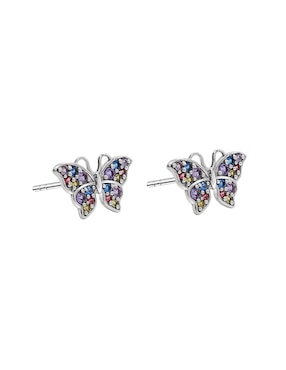 Broqueles de mariposa Anamora Por Tanya Moss Esenciales con acabado brillante zirconia