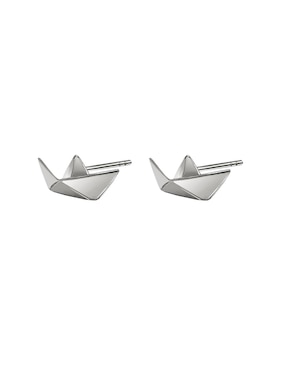 Broqueles de barco Anamora Por Tanya Moss Origami de plata P 925 con acabado brillante