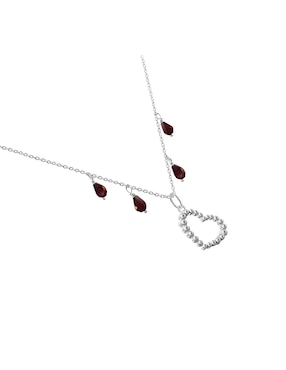 Collar de corazón Anamora Por Tanya Moss Burbujas de plata P 925