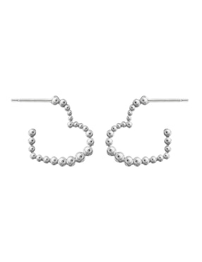 Aretes de corazón Anamora Por Tanya Moss Burbujas de plata P 925 con acabado brillante