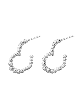 Aretes de corazón Anamora Por Tanya Moss Burbujas de plata P 925 con acabado brillante