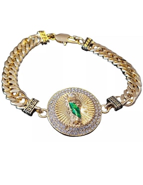 Brazalete Maria Almudena Con Acabado Chapa De Oro