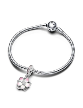 Charm de flor Pandora moments de plata P 925