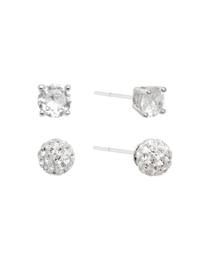 Broqueles Carré de plata P 925 con acabado brillante zirconia