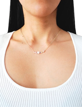 Collar de flor Carré de plata P 925