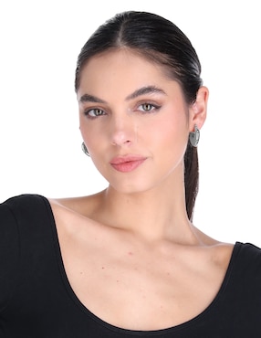 Aretes circulares Nine West Puffy Ears con acabado brillante
