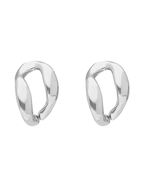 Aretes ovalados Nine West Puffy Ears con acabado brillante