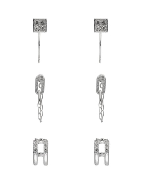 Set De Aretes Nine West Pave Social Brillante Cristal