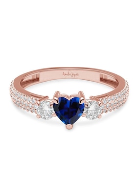 Anillo De Corazón Amelie Joyas 14 K De Oro Zirconia