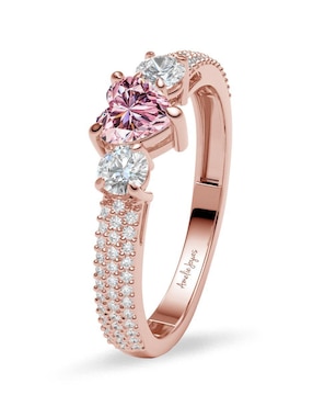 Anillo de corazón Amelie Joyas 14 k de oro zirconia brillante