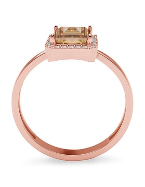 Anillo rectangular Amelie Joyas 14 k de oro zirconia brillante
