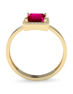 Anillo rectangular Amelie Joyas 14 k de oro zirconia brillante
