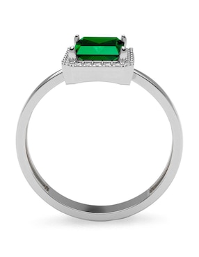 Anillo rectangular Amelie Joyas 14 k de oro zirconia brillante