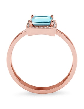 Anillo rectangular Amelie Joyas 14 k de oro zirconia brillante