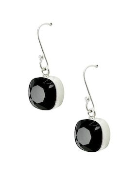 Set de aretes cuadrados Zvezda Cushion de plata P 925 cristal