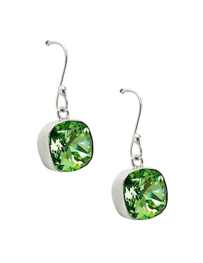 Aretes cuadrados Zvezda Cushion de plata P 925 cristal