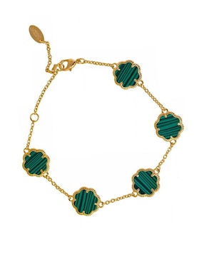 Pulsera Zvezda Trébol con acabado chapa de oro