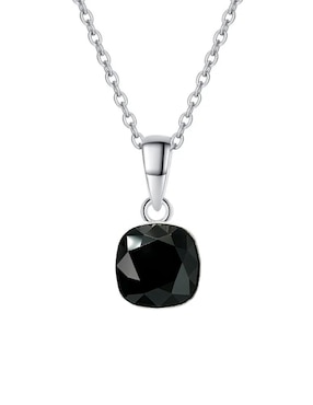 Aretes y collar cuadrados Zvezda Cushion de plata P925 cristal