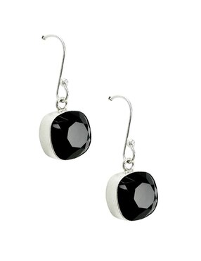 Aretes y collar cuadrados Zvezda Cushion de plata P925 cristal