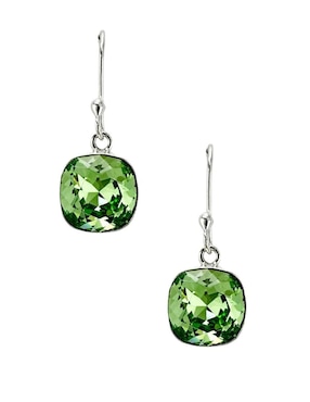Aretes y collar cuadrados Zvezda Cushion de plata P925 cristal