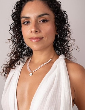 Collar de corazón Piedra De Luna Manifestando de oro 14 K