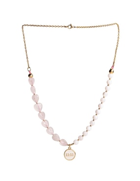 Collar de corazón Piedra De Luna Manifestando de oro 14 K