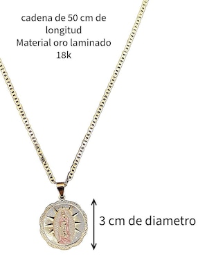 Collar virgen de guadalupe Maria Almudena 18 K