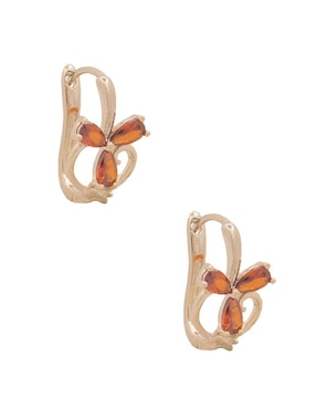 Aretes de flor Oro Angelus con acabado brillante zirconia
