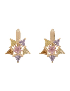 Aretes de estrella Oro Angelus con acabado brillante zirconia