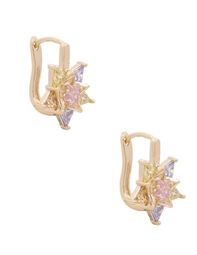Aretes de estrella Oro Angelus con acabado brillante zirconia