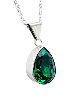 Aretes y collar de pera Zvezda de plata P 925 cristal