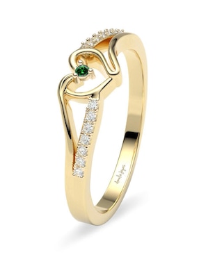 Anillo de corazón Amelie Joyas 14 k de oro zirconia brillante