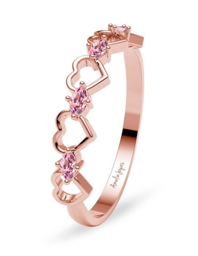 Anillo Amelie Joyas 10 k de oro zirconia brillante