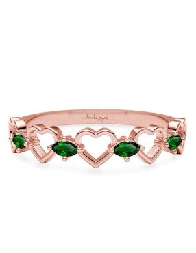 Anillo Amelie Joyas 10 k de oro zirconia brillante